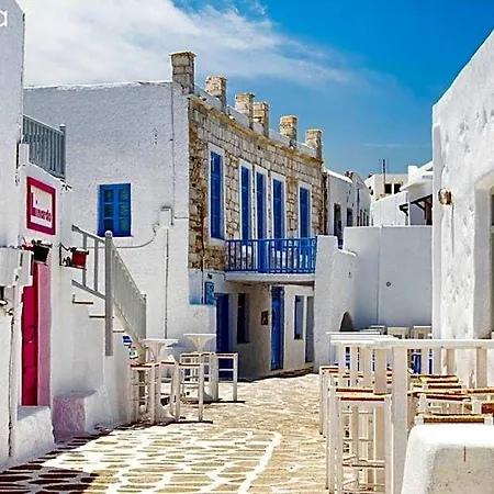 Naxos Cental Double Semi Basement Private Balcony 200m From Naxos City